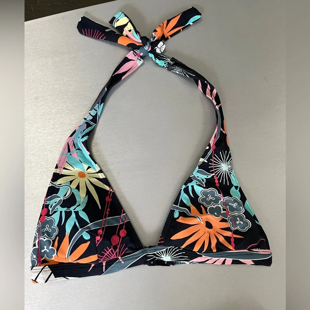 Calvin Klein  modern floral print black bikini S